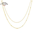 Женское ожерелье из серебра 925 пробы с золотистыми бусинами