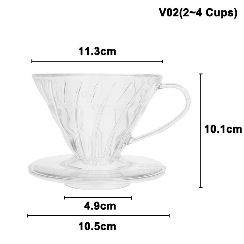 

Heat-Resistant Resin Reusable V60 Coffee Filter 2/4 Cups Coffee Dripper Glass Drip Filter Funnel Coffee Barista Accessories Tool
