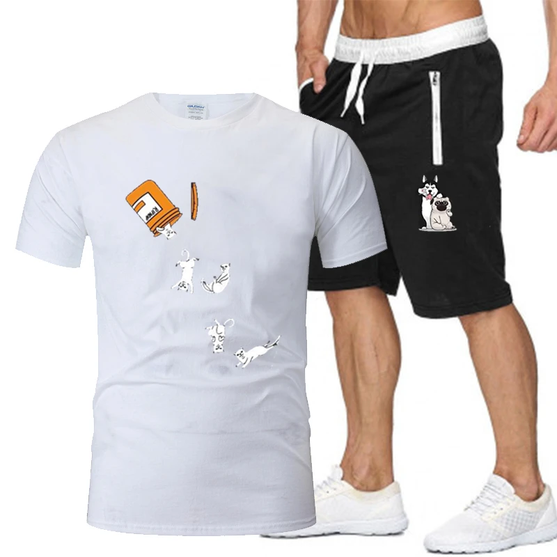 

2021 new summer fashion casual men's suit sportswear track suit men's sportswear short-sleeved T-shirt suit