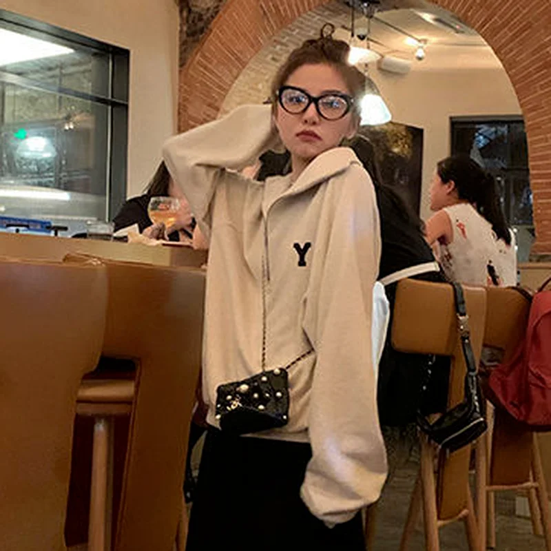 Свитшот женский Универсальный в винтажном стиле модная уличная одежда с длинным