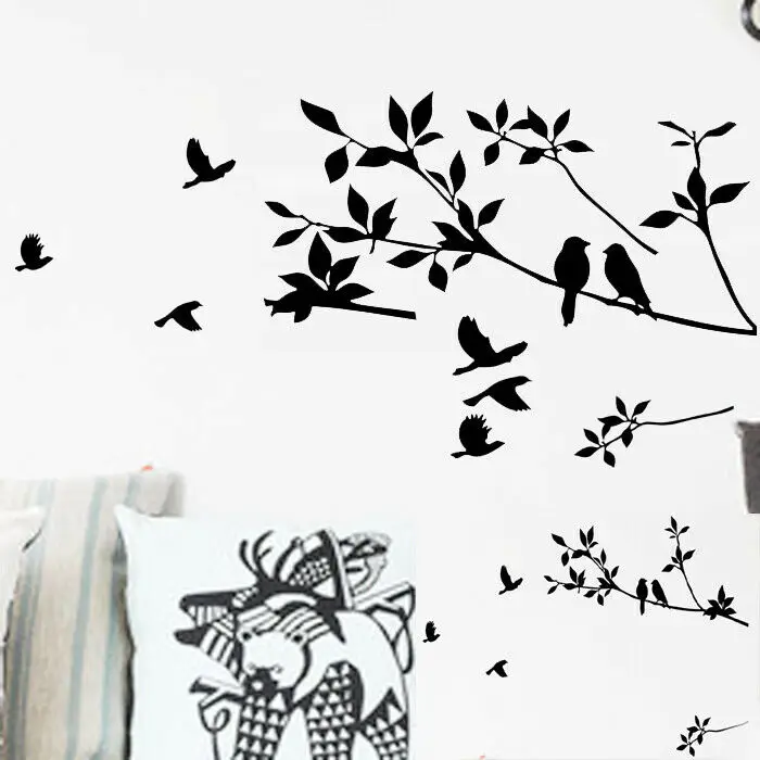 Новая наклейка на стену семейное дерево птица сделай сам переводная бумага