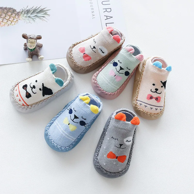 

Newborn Baby Socks With Rubber Soles Infant Baby Girls Boys Autumn Winter Children Floor Socks Shoes Anti Slip Soft Sole Sock