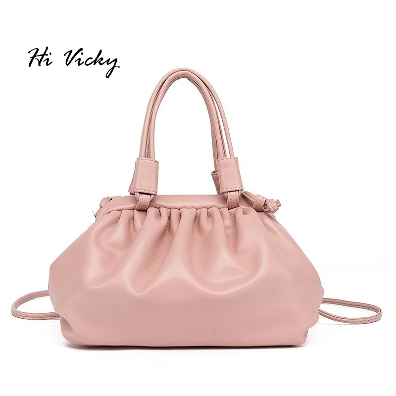 

Hi Vicky 2021 Winter New Ladies Handbag European Fashion Classic Women Pink Black Handbag Luxury Brand Messenger Bag Frills