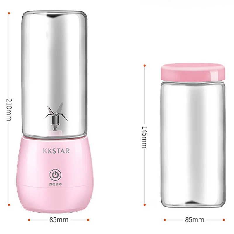 

450ml Mini Portable Fruit Juicer Handheld Electric Mixer Fruit Smoothie Blender Home Food Processor Maker Juice Extractor Cup