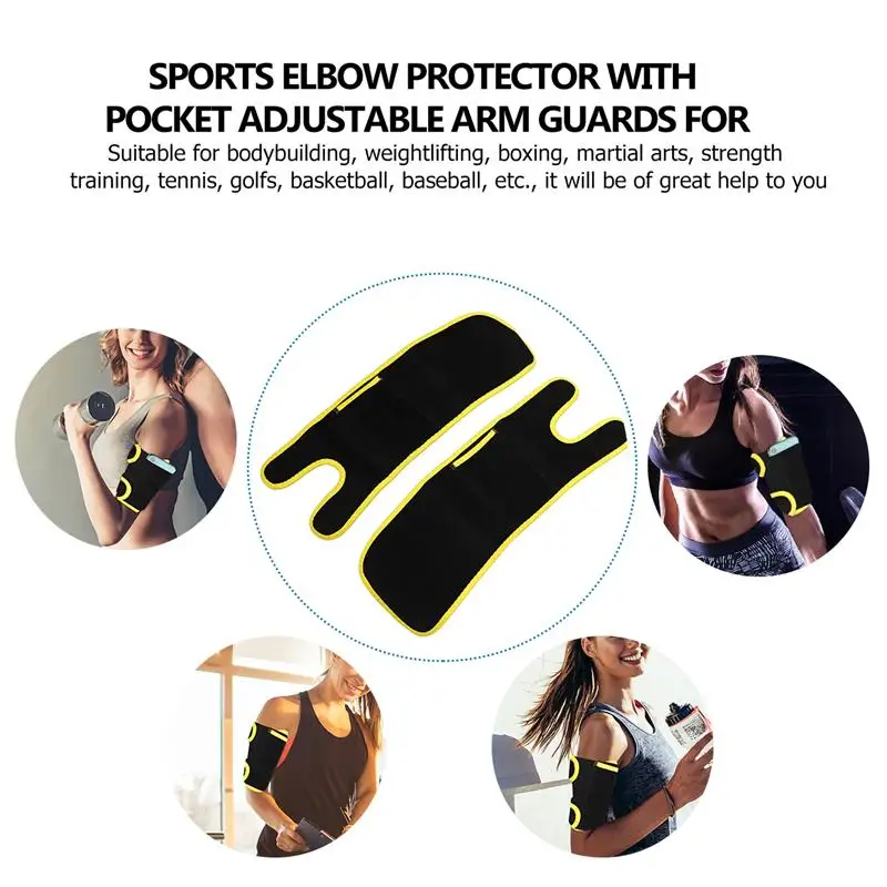 

2 pcs Elbow Protector with Pocket Sports Elbow Sleeves Arm Wraps Arm Guards for Women