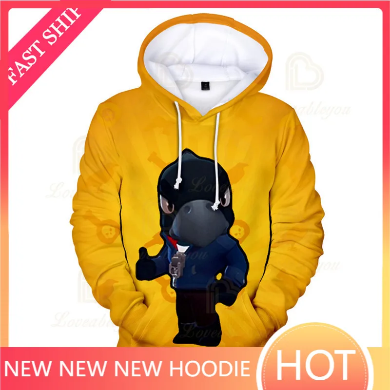 

Mecha Crow Shooter Kids Hoodie MAX Browlings Game Spike 3D Sweatshirt Tops Boys Girls Browlings Cartoon Star Tops Teen Clothes