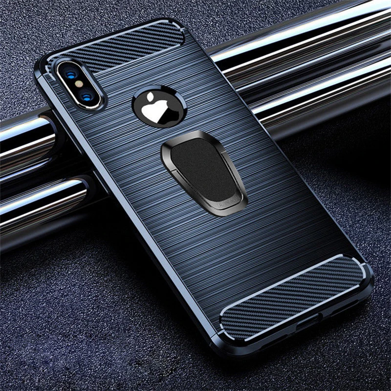 Роскошная кисть Чехол для iPhone 11 X XR XS Max 6 6S 7 8 Plus автомобильный магнитный держатель кольцо мягкий для samsung Note 9 8 S9 Plus A6 A8