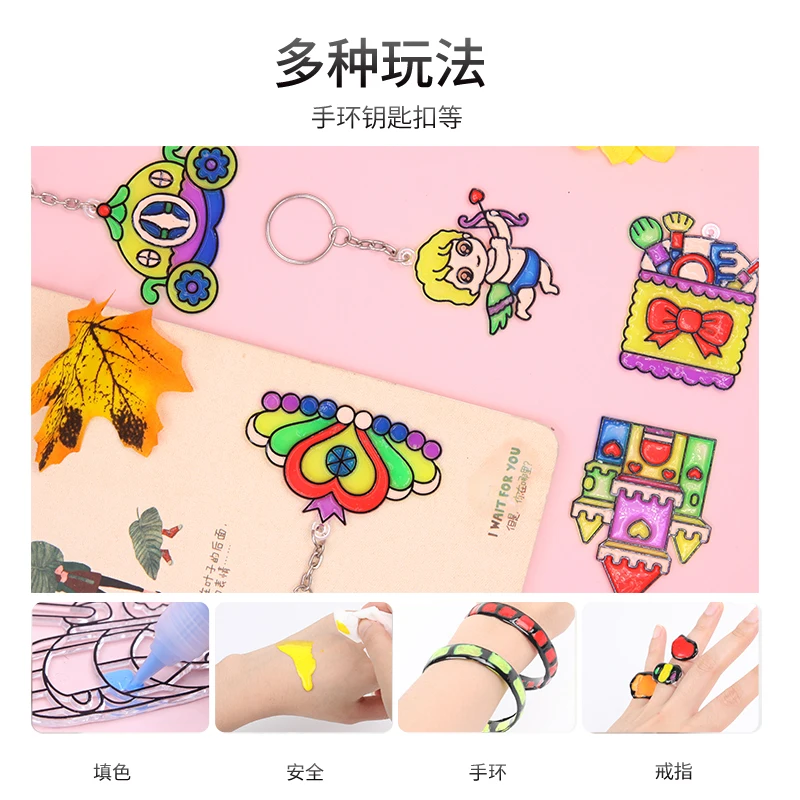 Дети DIY Рисование ручной работы брелок игрушки мультфильм клей темпера живопись