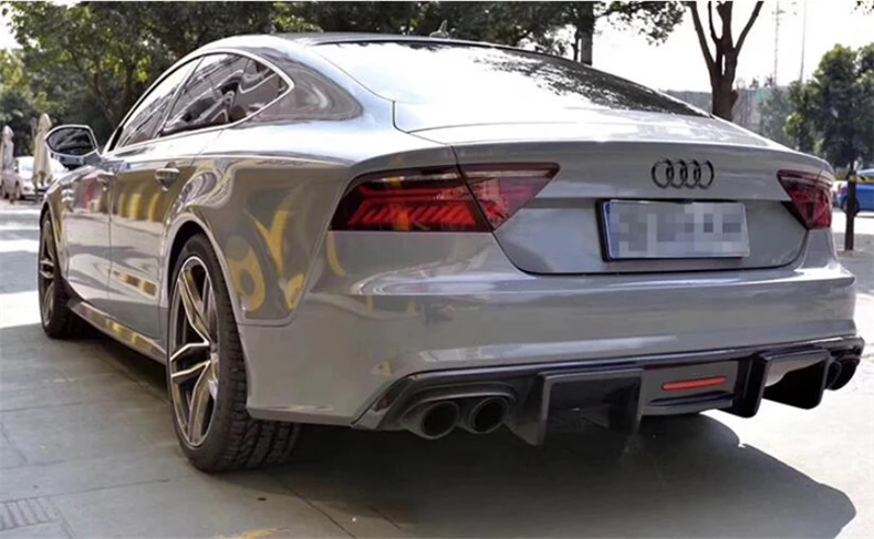 Задний диффузор для Audi A7 S7 2016 2017 2018 2019 из углеродного волокна спойлер губ