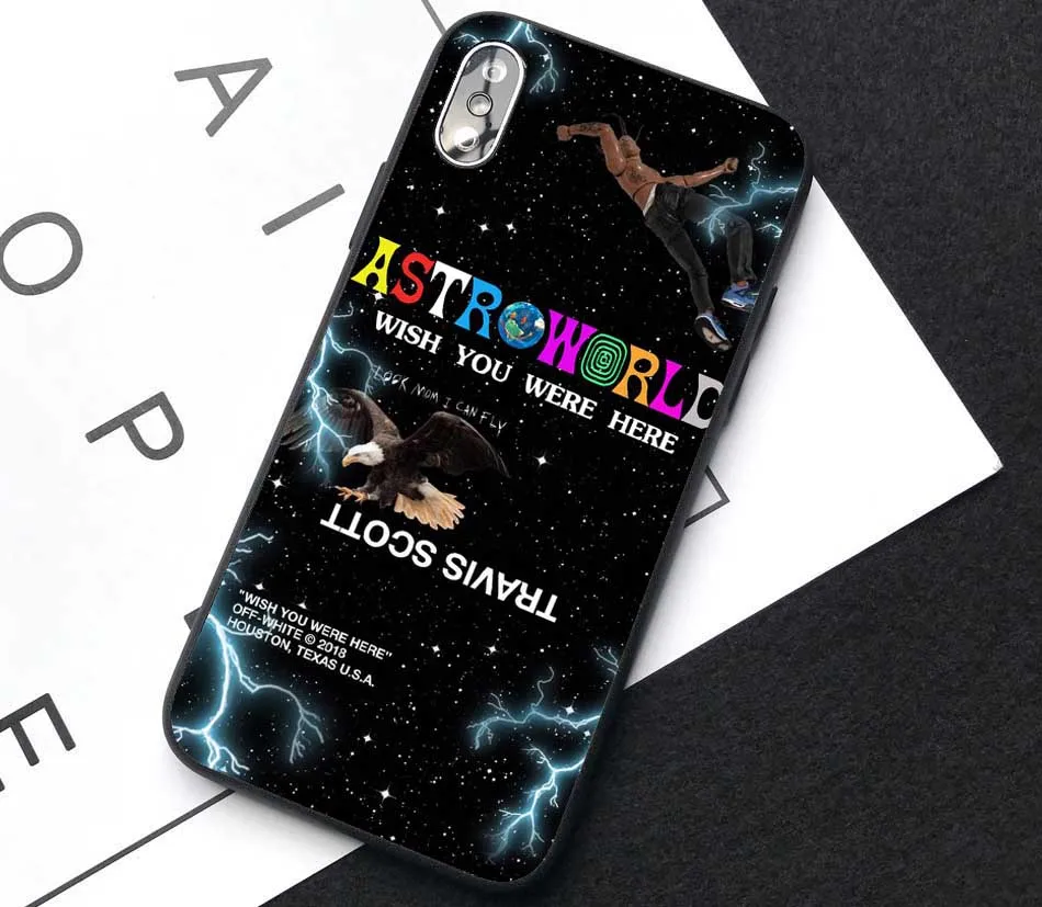 С изображением Трэвиса Скотта ASTROWORLD TOUR TEDDY BEAR WISH YOU WAS HERE Soft TPU чехол для телефона