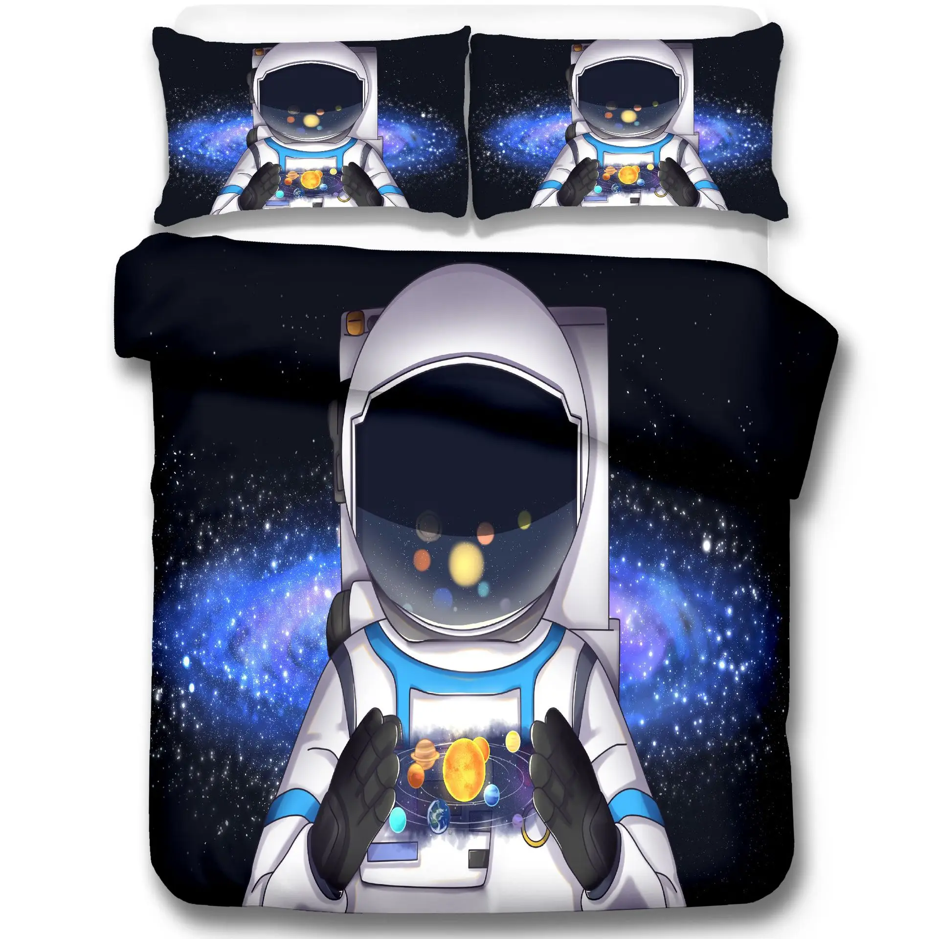 

Astronaut Bedding Set Galaxy Universe Starry Sky Duvet Cover for Kids Boys Teens Spaceman Comforter Cover Star Quilt Cover
