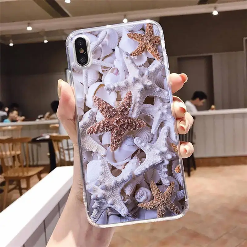 

Pearl shell pink pattern Phone Case Transparent soft For iphone 5 5s 5c se 6 6s 7 8 11 12 plus mini x xs xr pro max