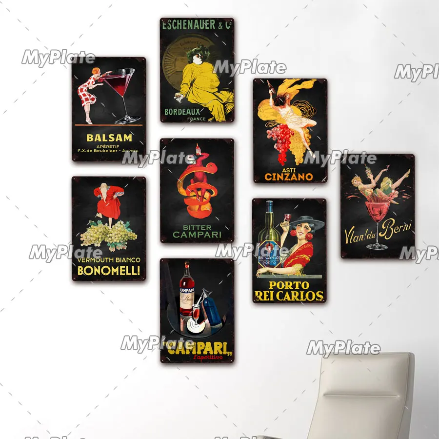 Винный металлический знак винтажная фототабличка Настенный декор для бара клуба