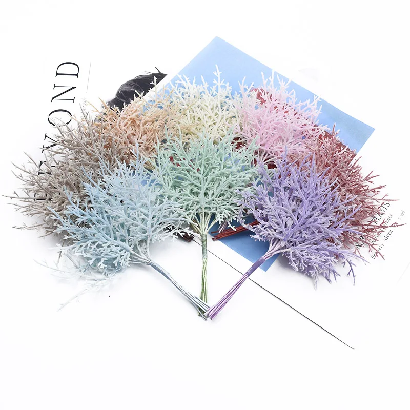 MINI ramas Multicolor para &aacute;rbol de Navidad, flores decorativas para boda, coronas, jarrones para decoraci&oacute;n del hogar, plantas artificiales, 10/30 piezas-2