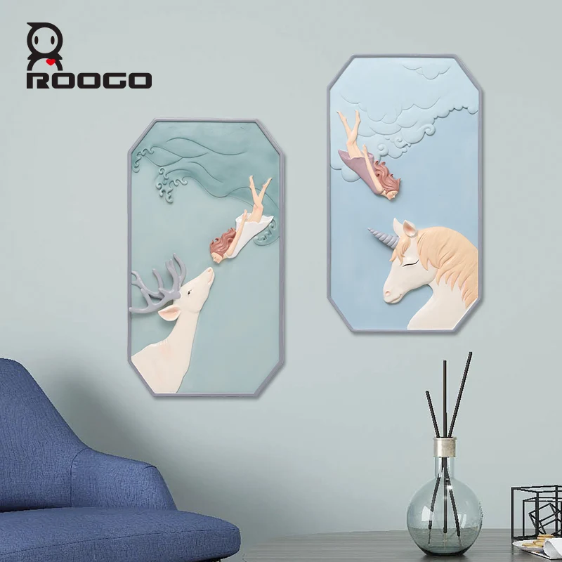 Roogo скандинавские сны Девушка настенное украшение для дома аксессуары 3D