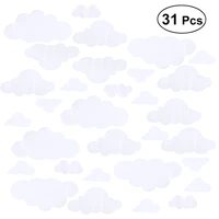 31pcs big clouds vinyl wall decals diy wall sticker removable wall art decor for living room nursery kids room white