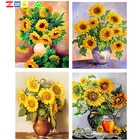 Алмазная живопись в форме желтого подсолнуха 5D, вышивка крестиком, 3D Алмазная мозаика, картина Lx61