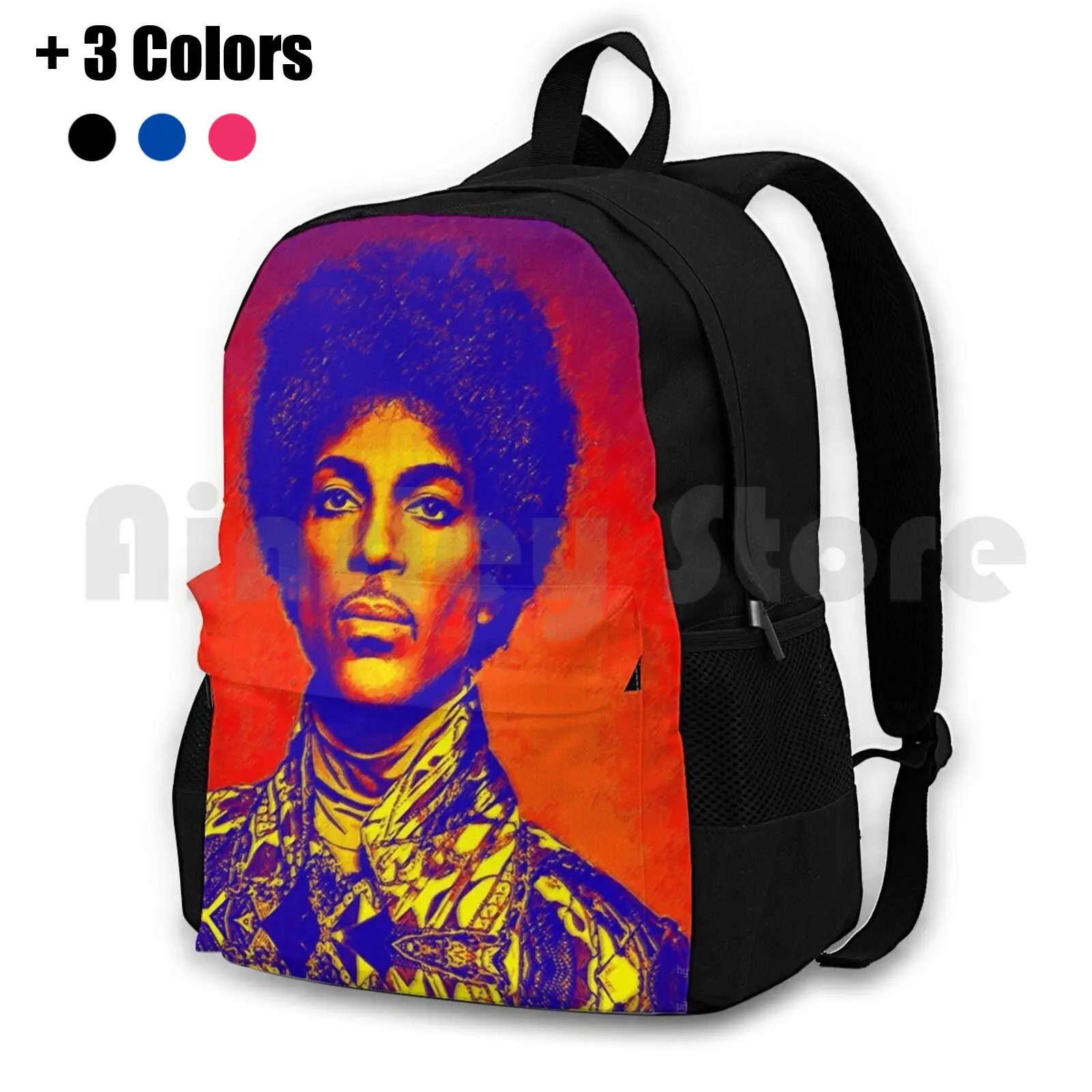 

American Singer Digital Painting Outdoor Hiking Backpack Riding Climbing Sports Bag Music Musician Multi Instrumentist Classy