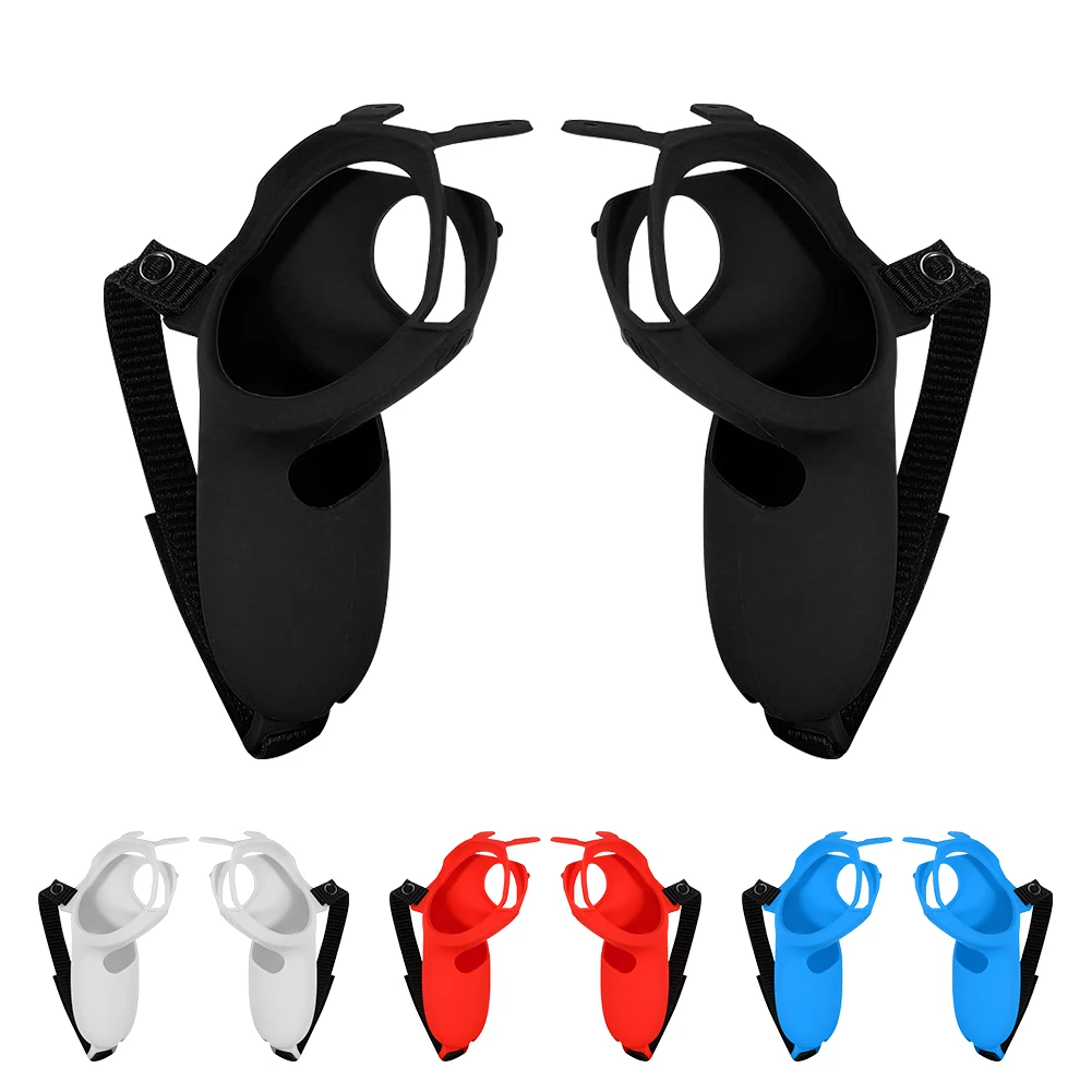 

1pair Grip Cover Silicone Game Fall Resistant Knuckle Straps Adjustable Length Easy Install Hand Controller For Oculus Quest 2