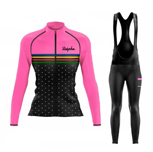 

Lepiny New Women Cycling Clothing Jersey Set 4 Color Winter Ciclismo Long Sleeve Windbreaker MTB Bicycle Uniform Bike Zipper
