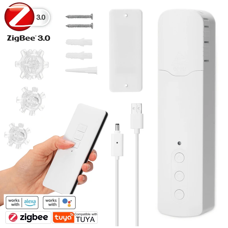 

Умный двигатель для штор Tuya ZigBee3.0 TM616EGZT, мотор с бусинами и голосовым управлением, совместим с Alexa Google Home