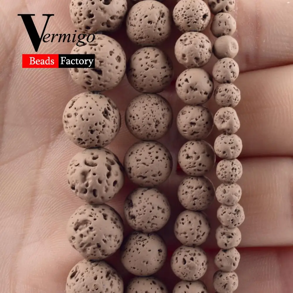 Бусины Из Натурального минерального камня круглые бусины из коричневой гематита