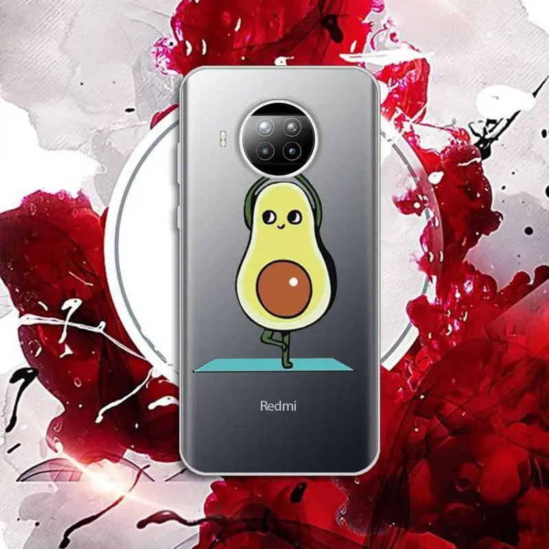 

Avocado cute cartoon fruit luxury high quality shell Phone Case Transparent for Xiaomi Redmi note 10 t 8 9 pro lite 11