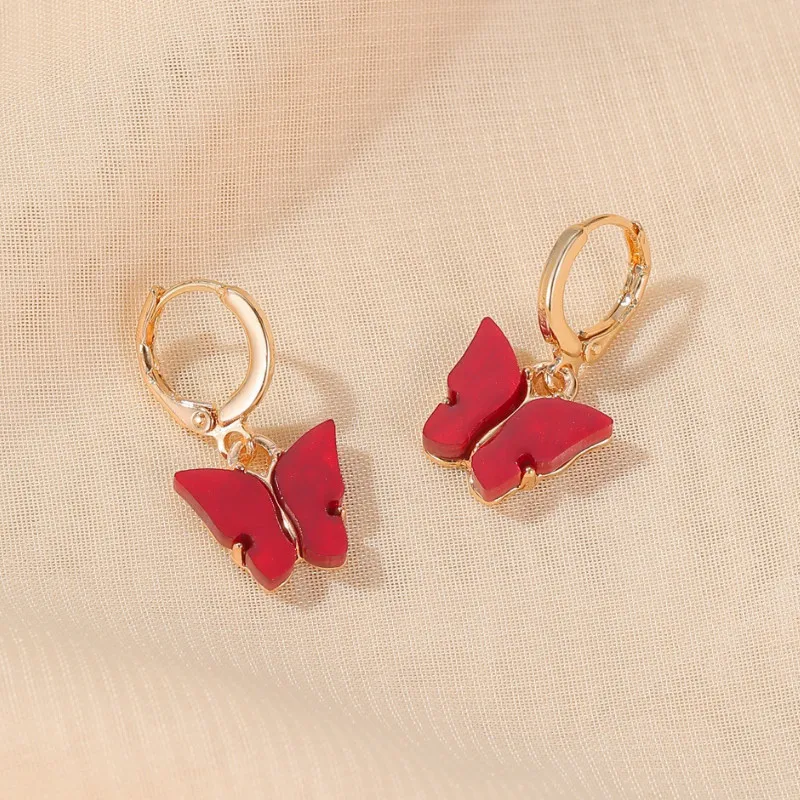 

Simple Acrylic Butterfly Drop Earrings for Women Party Wedding Jewelry 2021