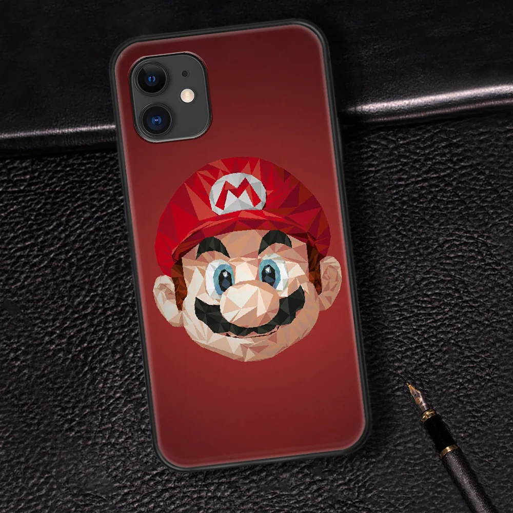 

Super Marios Cartoon Phone Case For Iphone 5 5S SE 2020 6 6S 7 8 Plus 11 12 Mini X XS XR Pro Max black Bumper Silicone Etui Soft