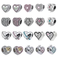 2pcslot high quality fashion jewelry accessories making diy crystal heart charms beads fits brand bracelets for women kids