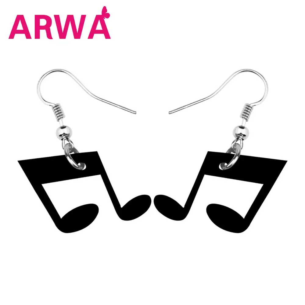Акриловые большие серьги ARWA в виде музыкальных нот для Хэллоуина висячие