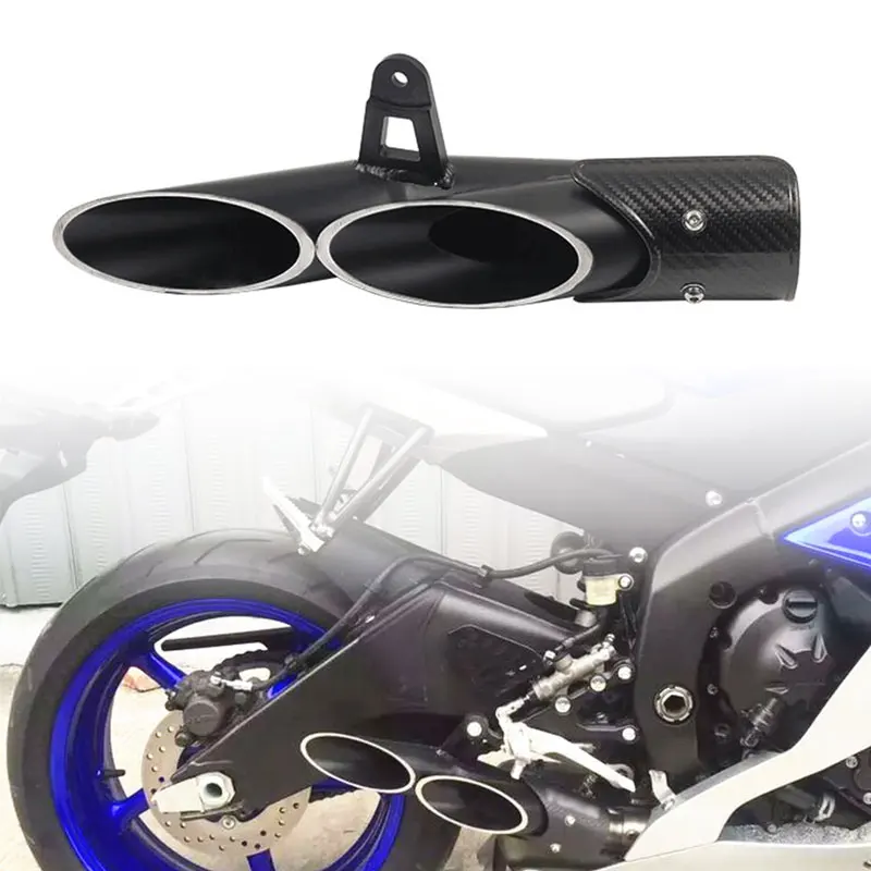 

Universal 51mm black right carbon fibre Modified Motorcycle Exhaust Muffler Pipe For YAMAHA R6 2006-2015 Racing Silencer