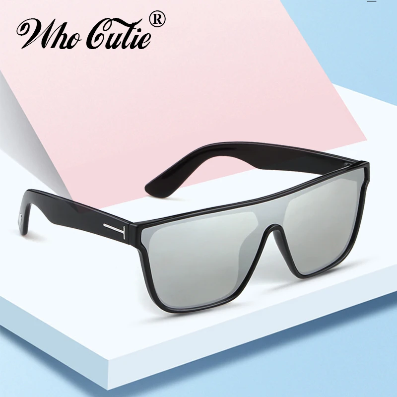 

Oversized Mirror Flat Top Sunglasses Women Square Brand Designer 2019 Vintage Leopard Frame Tom Sun Glasses Female Shades OM858