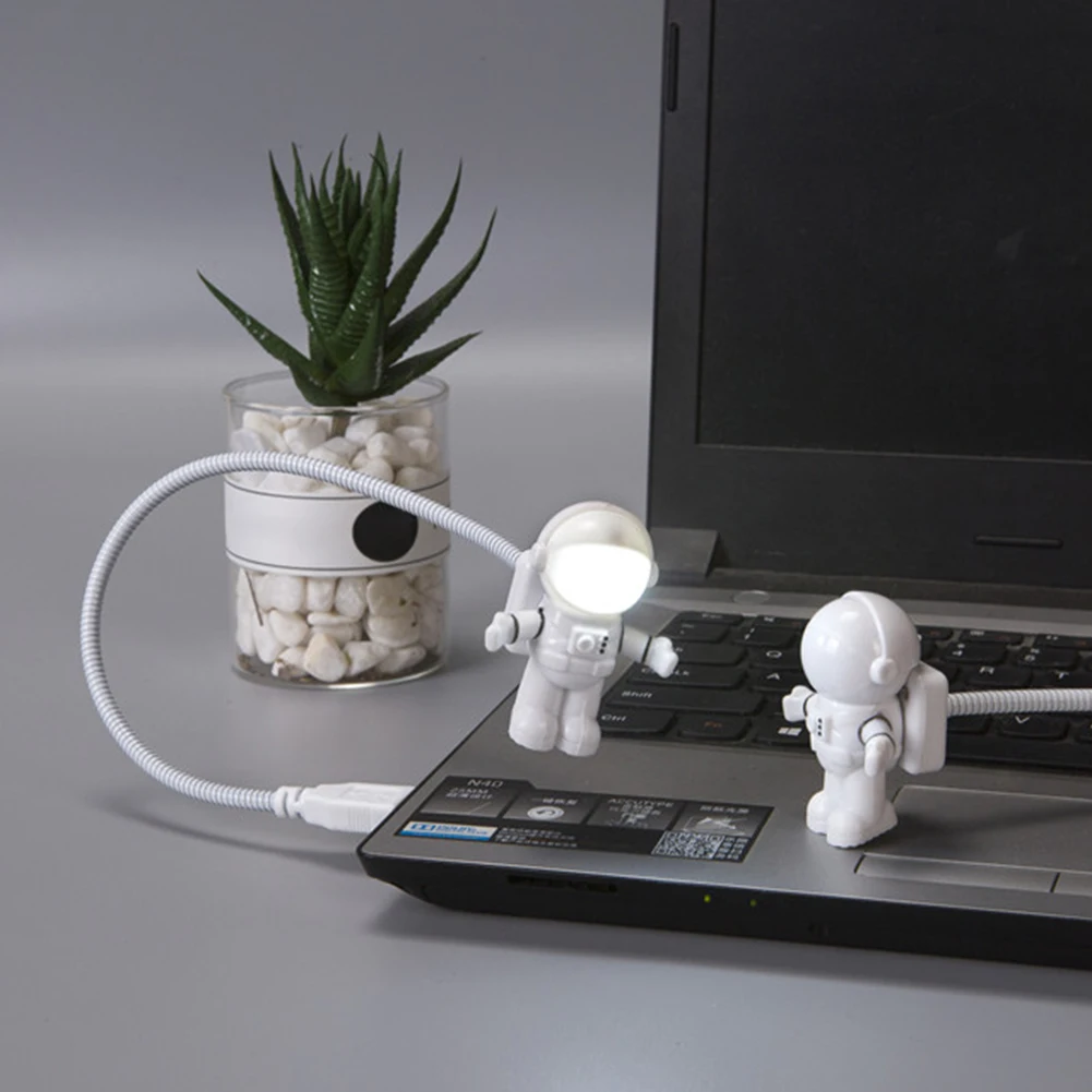 

Flexible USB White Astronaut Portable LED Night Light Children's gift Spaceman for Computer Reading Desk Lamp Home Decoration