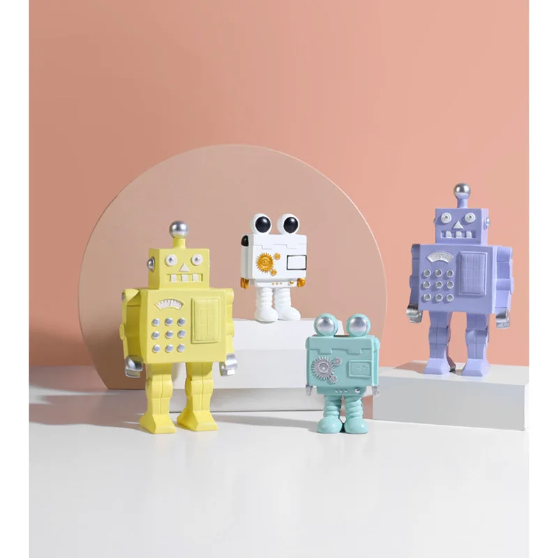 

Crafts Space Cute Robot Astronaut Sculpture Cosmonaut Figures Model Resin Statue Home Decorations Figurines Room Accessories