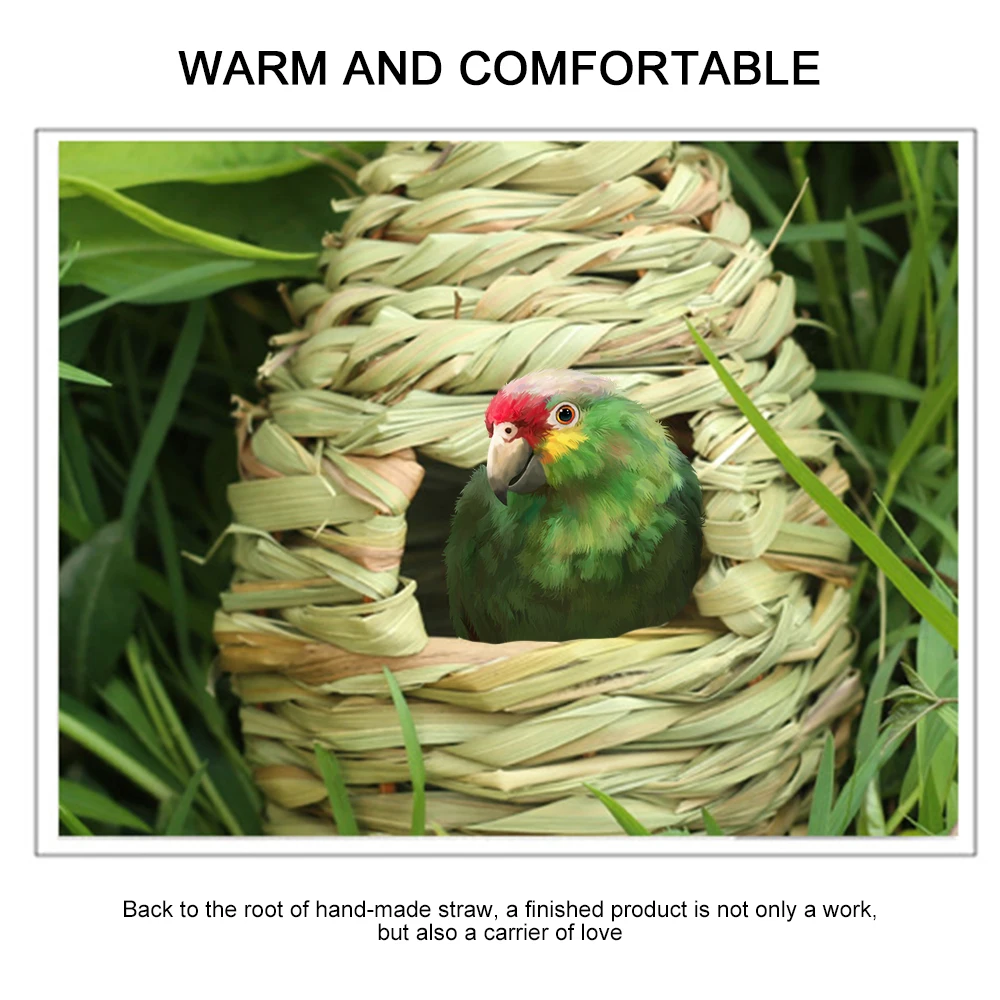 High Quality Birds Nest Natural Grass Egg Cage Outdo Ative Weaved Hanging Parrot House Useful | Дом и сад
