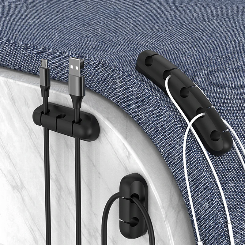 

Cable Organizer Silicone USB Cable Line Winder Desktop Tidy Management Clips Cable Holder For Mouse Keyboard Earphone Headset