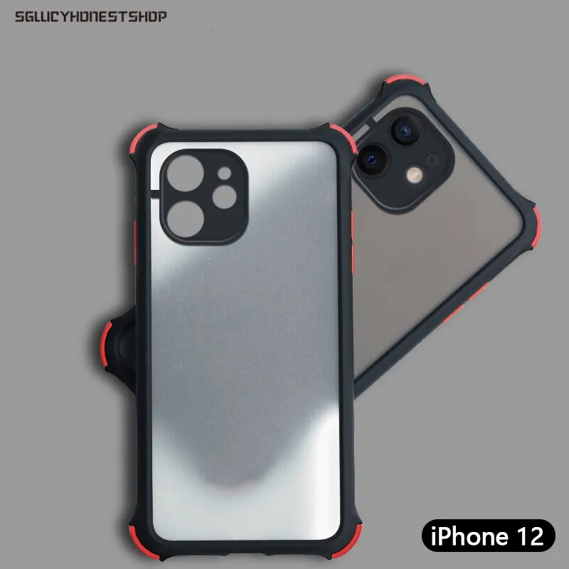 

Transparent Matte Case For iPhone 12 11 Pro X XR XS Max 6S 7 8 Plus Mini Silicon Color Shockproof Hard PC Camera Lens Back Coque