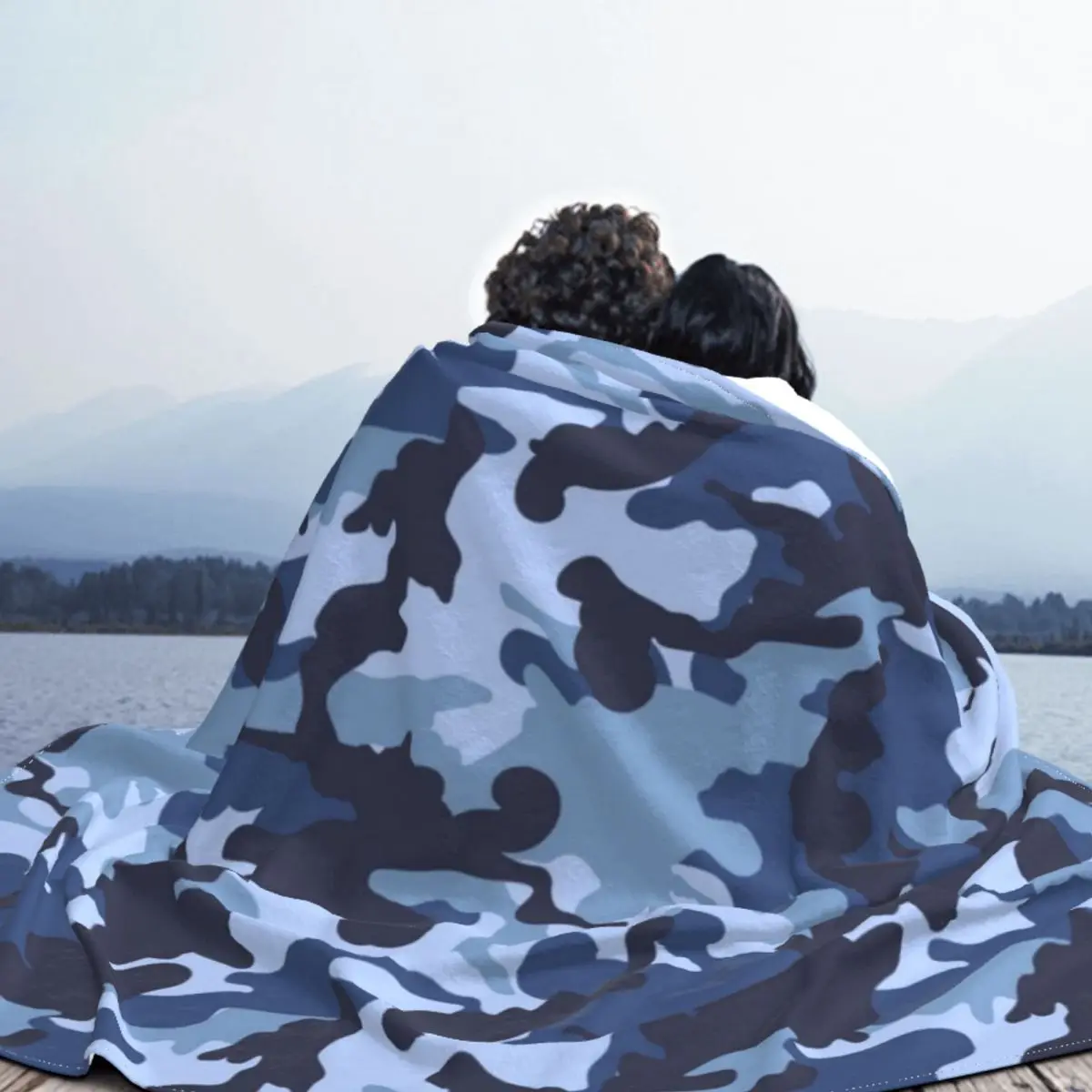 Темно-синее камуфляжное Флисовое одеяло весна-осень модная форма мягкое
