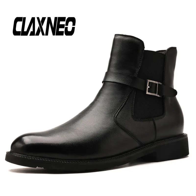 CLAXNEO/мужские ботинки на молнии; Осенняя мужская кожаная обувь; мужские зимние ботинки из натуральной кожи; теплая дизайнерская зимняя обувь с Плюшевым Мехом