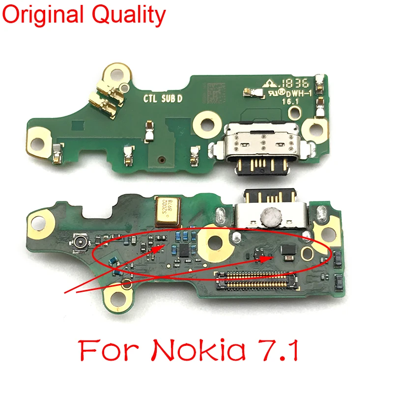 USB разъем для зарядки Nokia 7 1 док порт микрофон гибкий кабель плата 3 Plus/5 1|Шлейфы