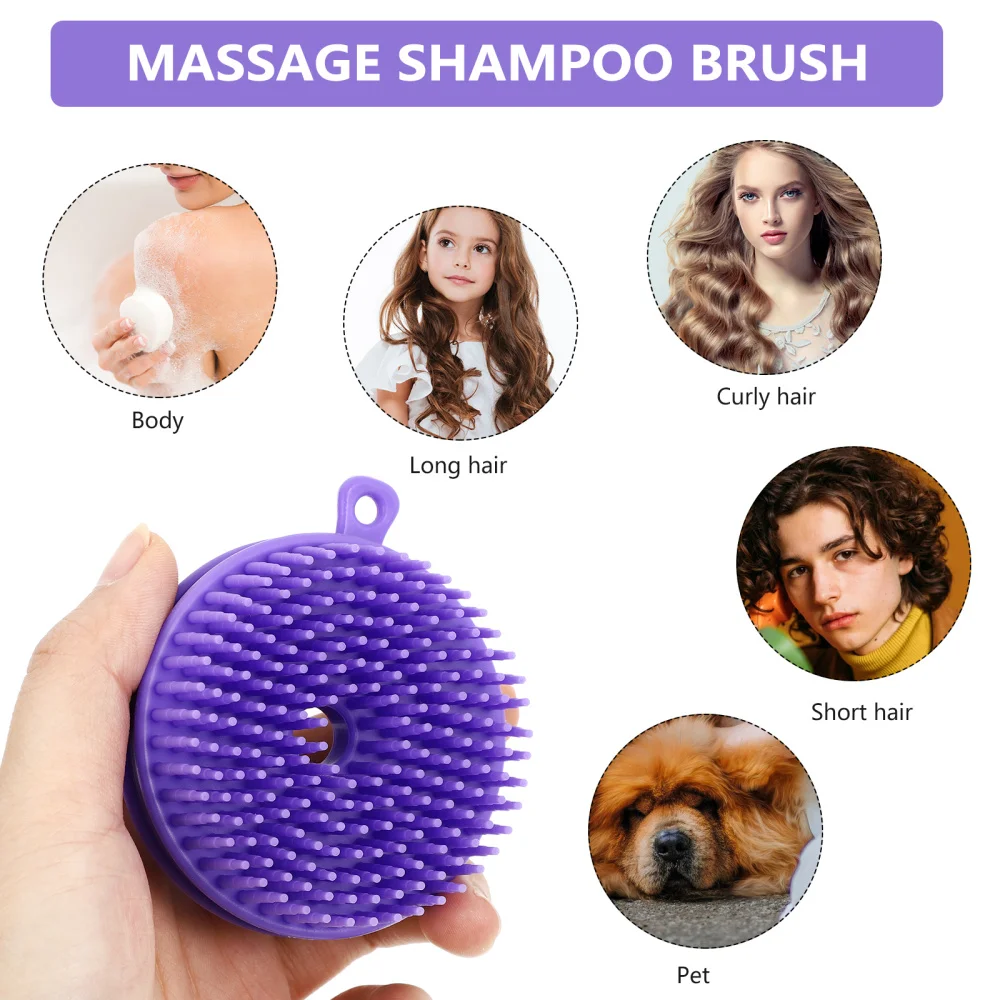 

1Pc Silicone Bathing Brush with Function Scrubber Brush Shampoo Brush