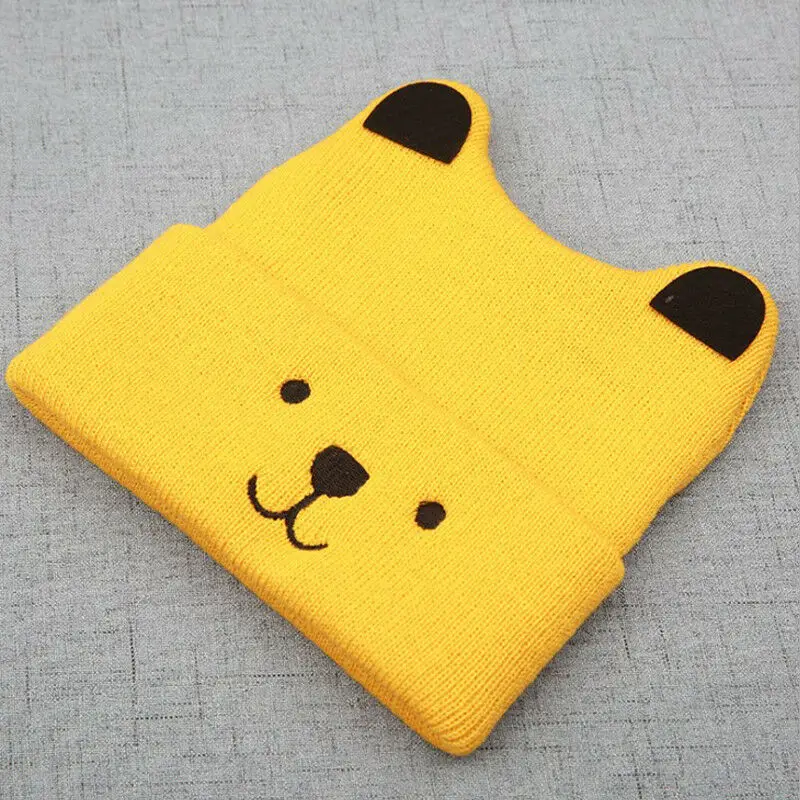 

New Baby 3D Cartoon Hat Spring Autumn Baby Hat for Boys Girls Knitted Cap Winter Warm Solid Color Children Hat
