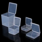 Новинка 2022, маленькие квадратные прозрачные пластиковые коробки для хранения ювелирных изделий, контейнер для бисера, ремесла, чехла