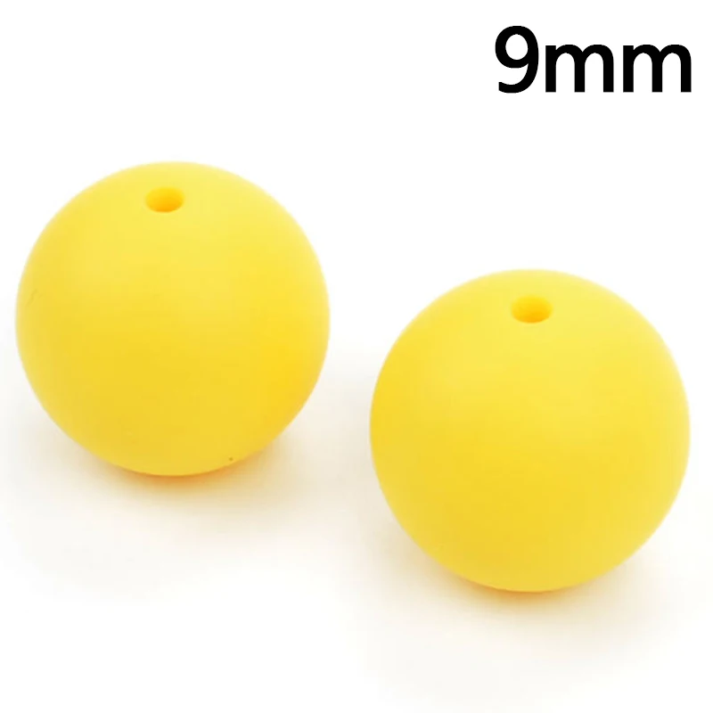 Yellow LOFCA 50 шт./партия 9 мм Силиконовые Бусы Длинные Прорезыватели для зубов еда без бисфенола-а класс детский Прорезыватель жевательные DIY ювелирные изделия ожерелье изготовление - Цвет: Yellow