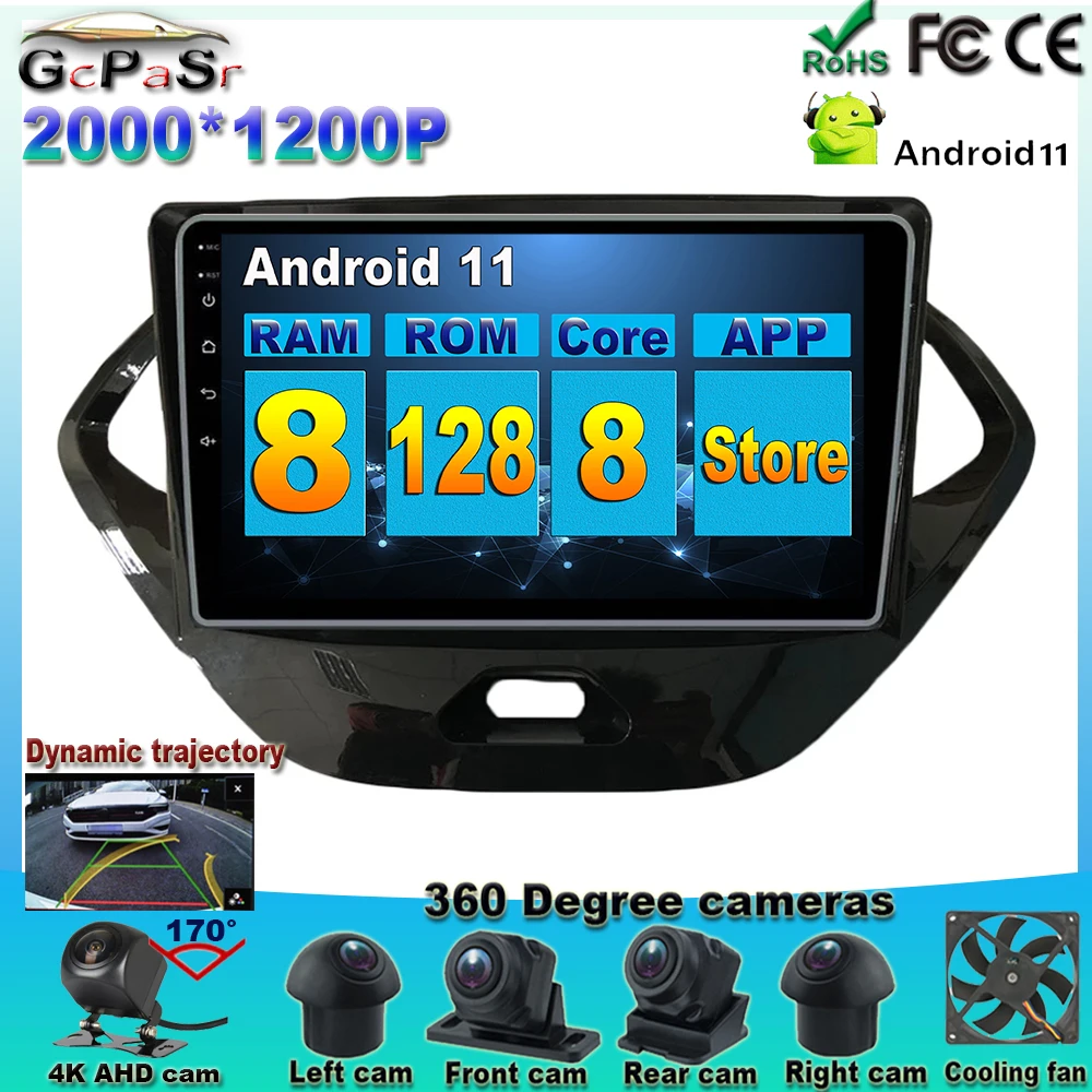 

DSP IPS Android 11 Android auto For Ford FIGO Octa Core Car DVD GPS Navigation Multimedia Player Deckless Car Stereo 4G carplay