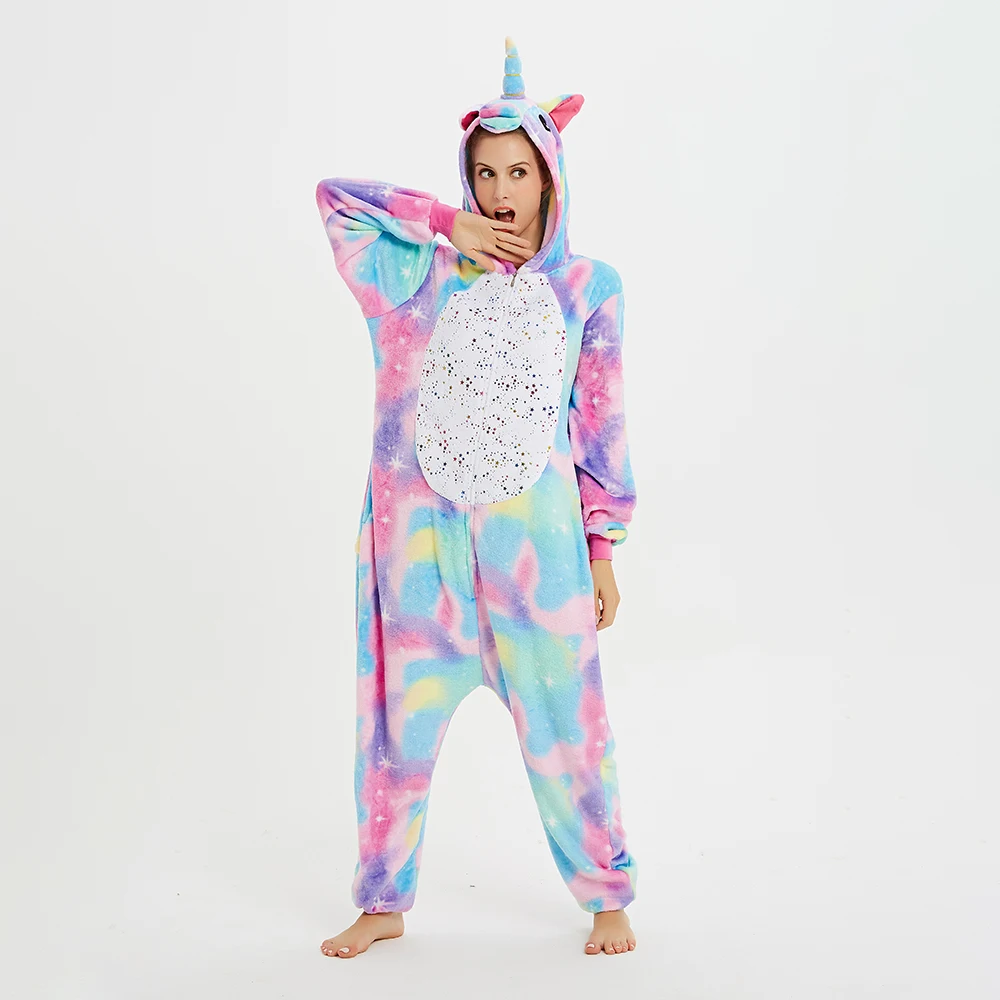 кигуруми 2019 New Winter Flannel Onesies For Adults Cute Animal Anime Unicorn Pyjamas Set Women Men Sleepwear Overalls | Женская