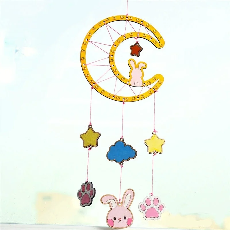 

Christmas Decorations, 2022 New Year Gifts, 17 Cm Handmade Diy Wood, Colorful Graffiti Wind Chimes, Kindergarten Toy Ornaments