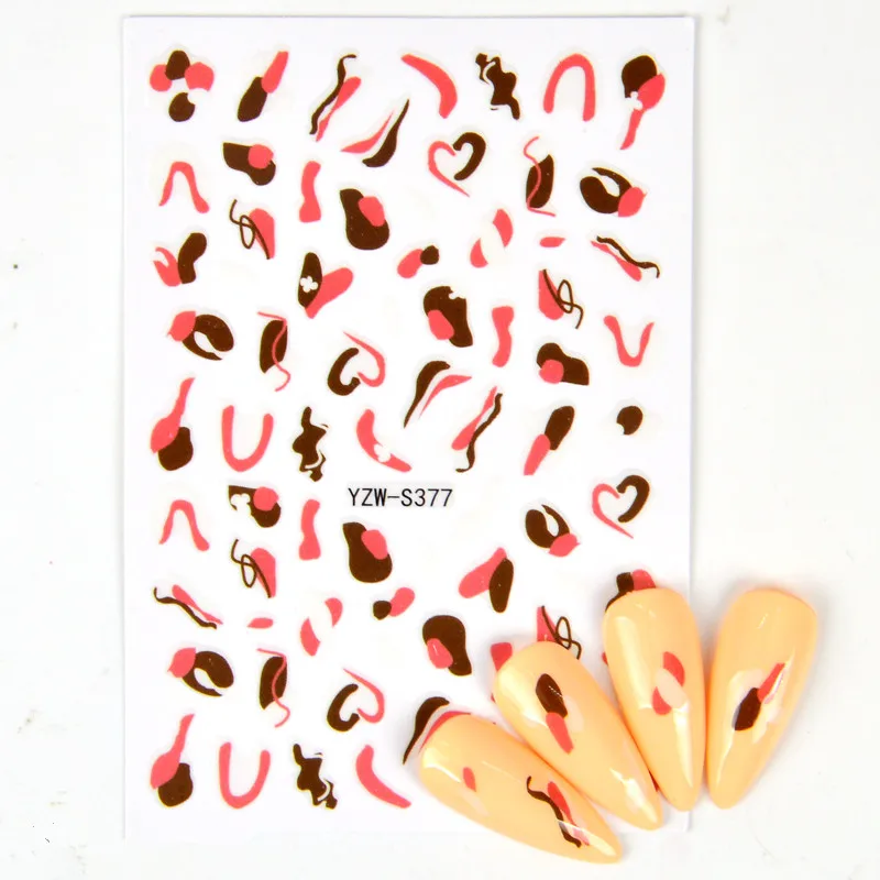 3d-графические волнистые французские наклейки для ногтей абстрактные линии