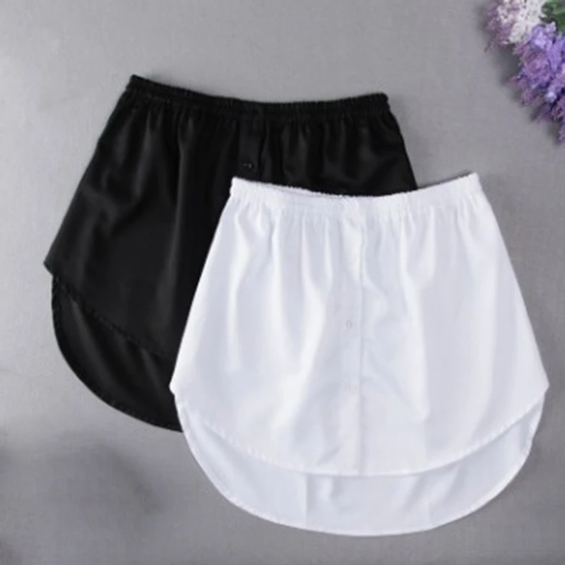 

2021 New Fashion Women Fake False Shirt Tail Blouse Hem Cotton Detachable Underskirt Skirt UK Shirt